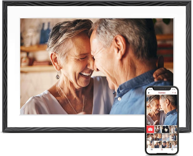 Pastigio إطار صور رقمي، إطار Frameo الرقمي 10.1 بوصة واي فاي، ذاكرة 32 جيجابايت، شاشة تعمل باللمس عالية الدقة 1280*800، قابل للتعليق على الحائط، دوران تلقائي، مشاركة فورية، هدايا زفاف، هدايا عيد ميلاد للنساء، الأمهات - Image 1